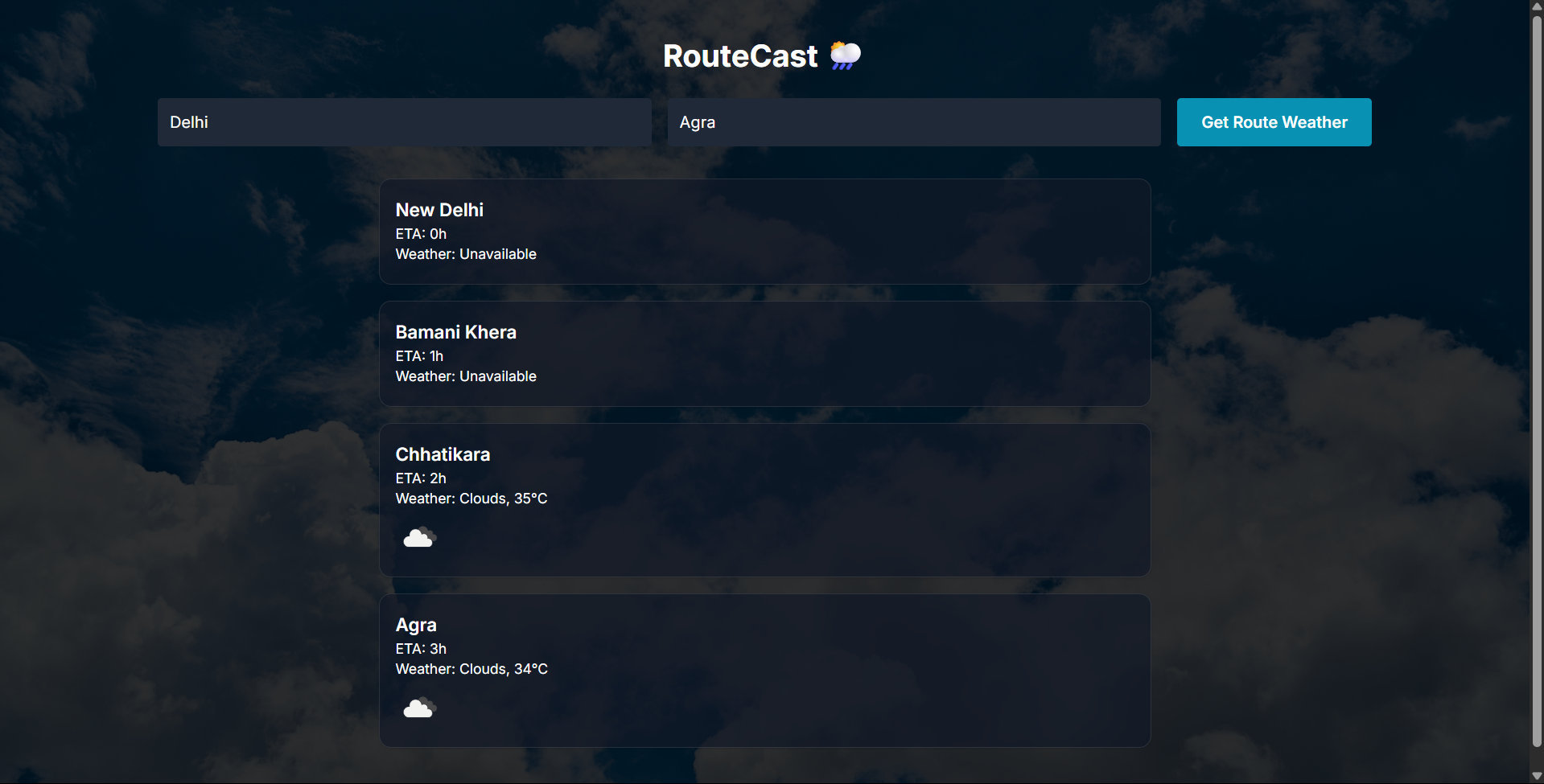 RouteCast Screenshot